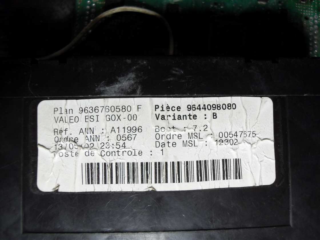 PEUGEOT 307 BSI VALEO VARIANT B